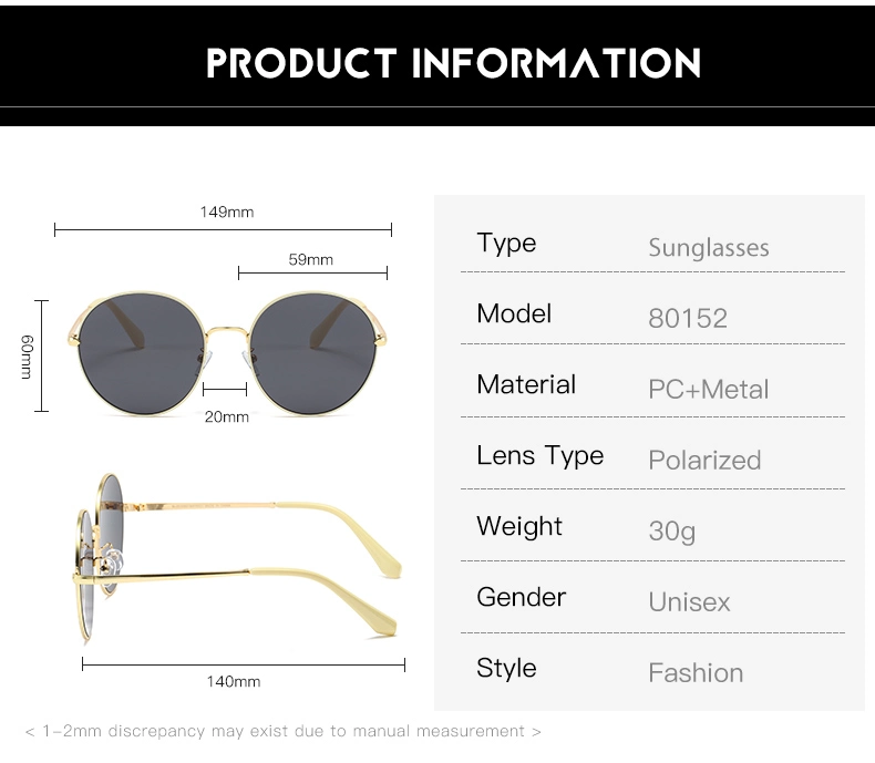 Round Sun Glasses OEM Metal Men and Women Sunglasses Vendor Ce FDA
