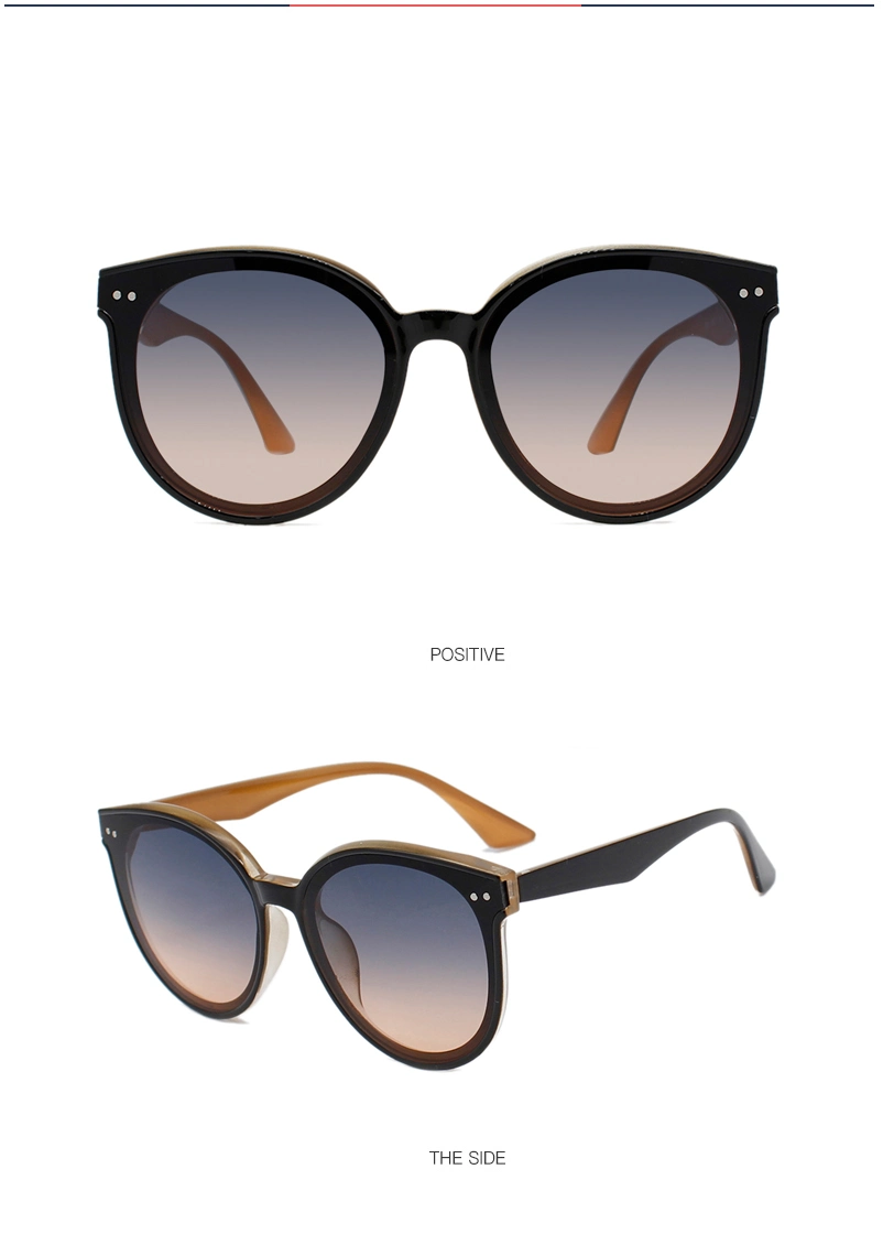 Round Plastic Frame Sunglasses Classic Promotion Outdoor Sunglasses (WSP22064)