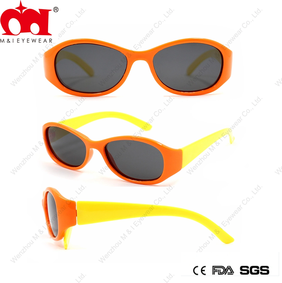 Narrow Rectangle Oval Plastic High Quality Promotion Durable Kids Sunglasses (LT906006 B)