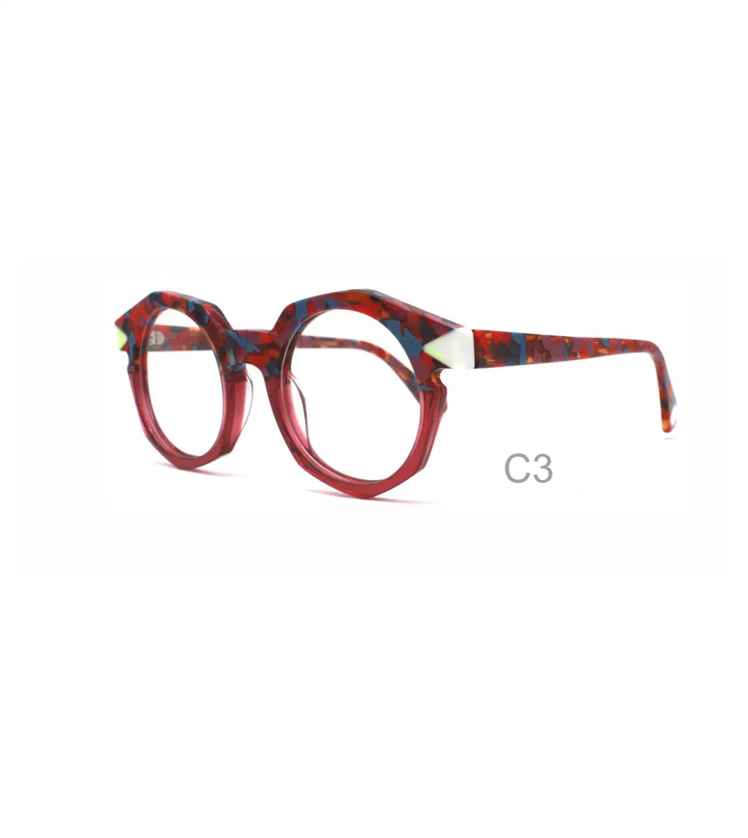 Women Geometric Fashion Acetate Lamination Eyeglasses Frames