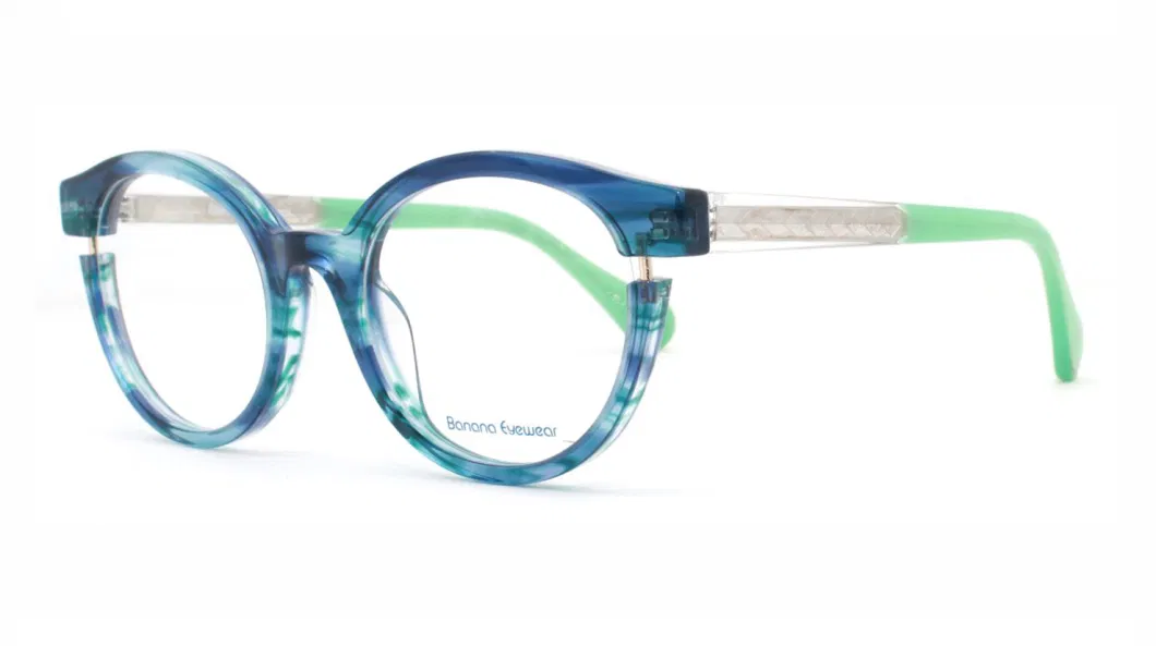 Fancy Fashion Combinated Acetate with Metal Foil Decorate Frames