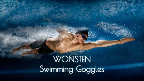 Lunettes de natation Anti-buée pour adultes, haute qualité, vue large, lunettes de sport polarisées en Silicone