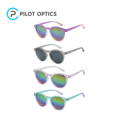 Pilot Optics Round Kids Logo personnalisé Sun Glass Lunettes de soleil de vente chaude