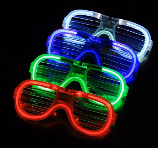 Allumez les lunettes de soleil Rave au néon, lunettes de soleil LED clignotantes pour fête