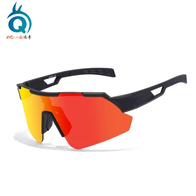 Nouveau design demi-monture 100 % protection UV lentille miroir lunettes de sport